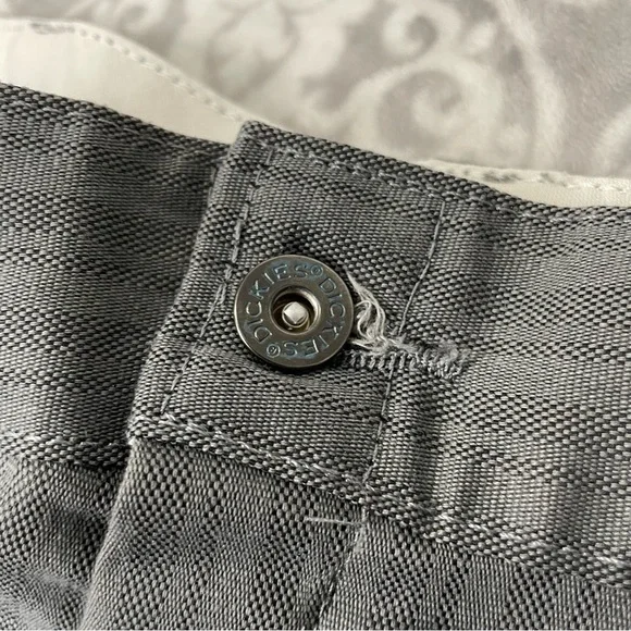 dickies work shorts regular fit gray stripe twill high waist workwear mens 38x10 - Picture 6 of 7
